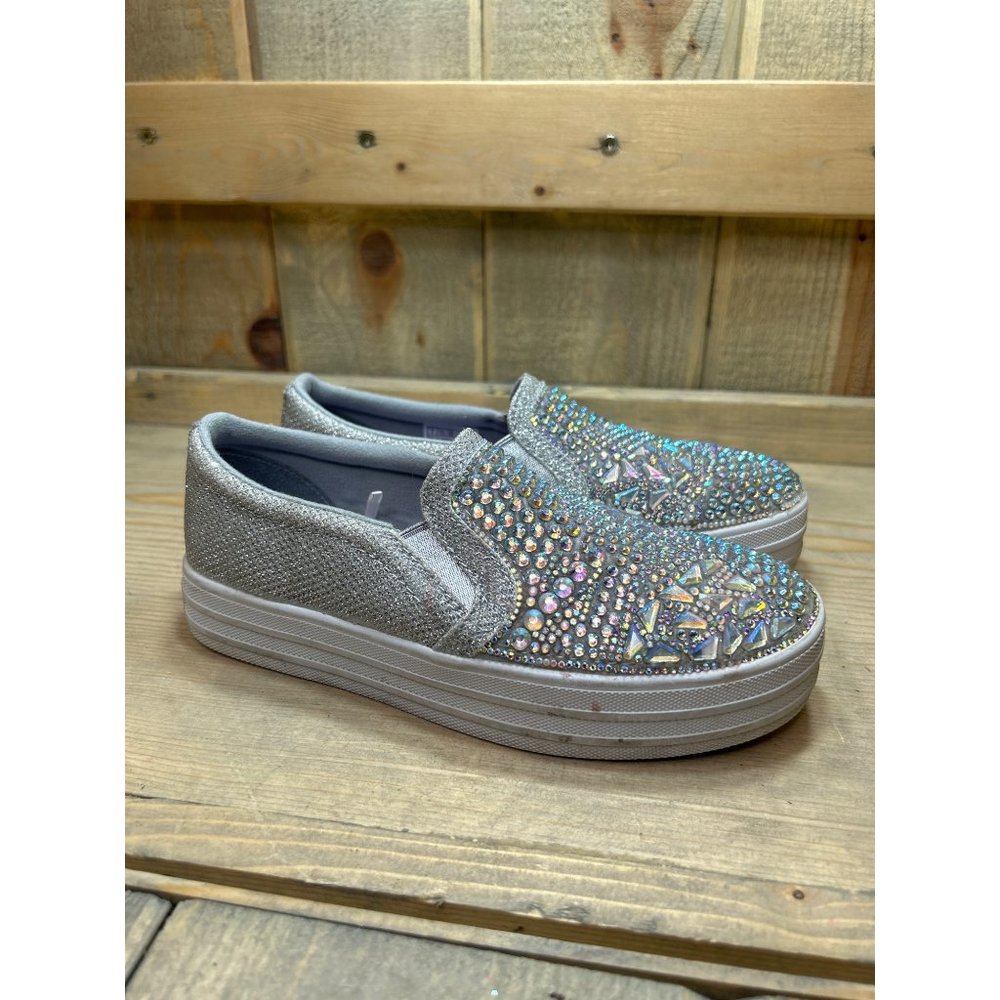 Skechers Girls Silver Iridescent Slip-On Sneakers